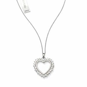Karizia SPA 925 Sterling Silver 1/10 CT Diamond Heart Pendant Necklace Italy
